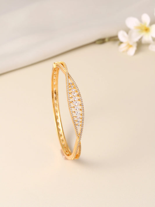 Gracebound Twist Zirconia Kada Bracelet