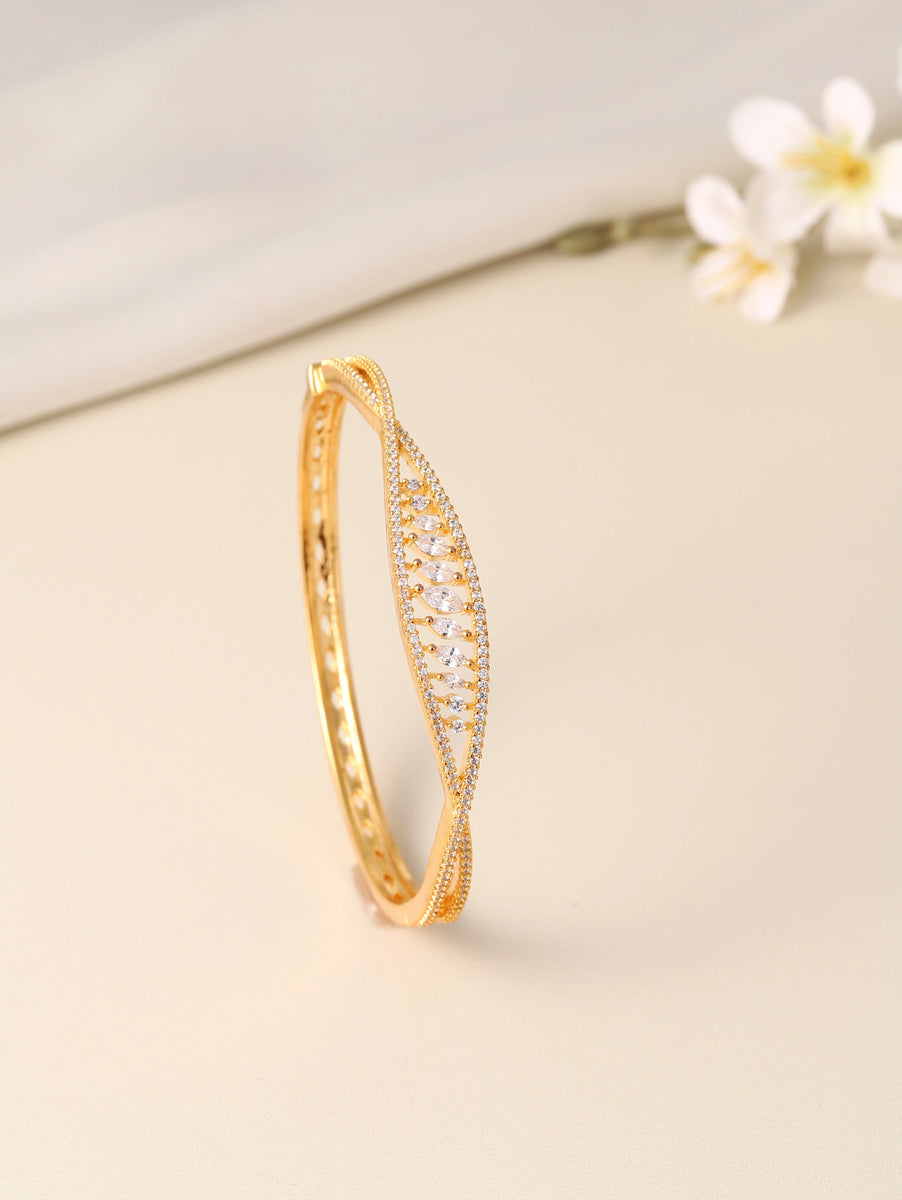 Gracebound Twist Zirconia Kada Bracelet