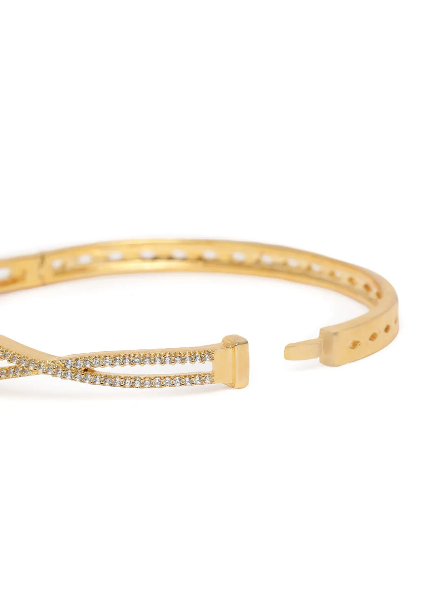 Gracebound Twist Zirconia Kada Bracelet