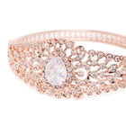 Classic Kada with Stunning Pear Accent - Rose Gold - White