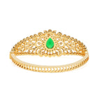 Classic Kada with Stunning Pear Accent - Gold - Green