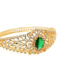 Classic Kada with Stunning Pear Accent - Gold - Green