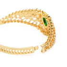 Classic Kada with Stunning Pear Accent - Gold - Green