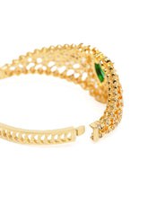 Classic Kada with Stunning Pear Accent - Gold - Green