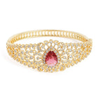 Classic Kada with Stunning Pear Accent - Red