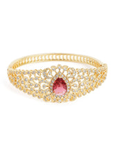 Classic Kada with Stunning Pear Accent - Red