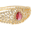 Classic Kada with Stunning Pear Accent - Red