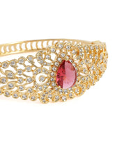 Classic Kada with Stunning Pear Accent - Red