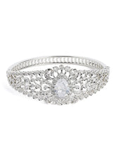 Classic Kada with Stunning Pear Accent - White
