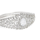 Classic Kada with Stunning Pear Accent - White
