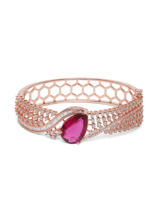 Statement Kada with Ruby Teardrop Sparkle