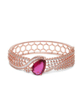 Statement Kada with Ruby Teardrop Sparkle