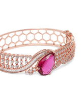 Statement Kada with Ruby Teardrop Sparkle
