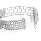 Statement Kada with Ruby Teardrop Sparkle - Silver