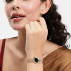 Timeless Sparkle Faux Emerald Bangle