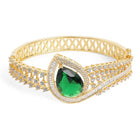 Timeless Sparkle Faux Emerald Bangle