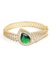 Timeless Sparkle Faux Emerald Bangle