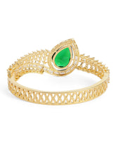 Timeless Sparkle Faux Emerald Bangle