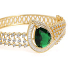 Timeless Sparkle Faux Emerald Bangle