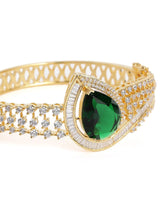 Timeless Sparkle Faux Emerald Bangle