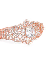 Royal Rose Gold CZ Floral Statement Kada