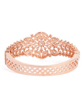 Petal Dynasty CZ Studded Bangle - Rose Gold