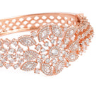 Petal Dynasty CZ Studded Bangle - Rose Gold