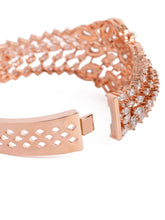 Petal Dynasty CZ Studded Bangle - Rose Gold
