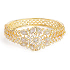 Petal Dynasty CZ Studded Bangle - Gold