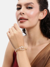 Petal Dynasty CZ Studded Bangle - Gold
