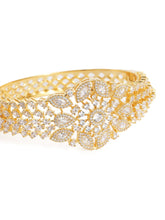 Petal Dynasty CZ Studded Bangle - Gold