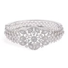 Petal Dynasty CZ Studded Bangle - Silver