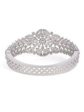 Petal Dynasty CZ Studded Bangle - Silver