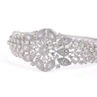 Petal Dynasty CZ Studded Bangle - Silver