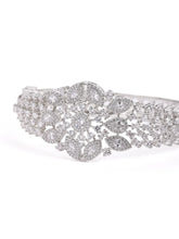 Petal Dynasty CZ Studded Bangle - Silver