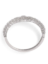 Petal Dynasty CZ Studded Bangle - Silver