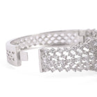 Petal Dynasty CZ Studded Bangle - Silver