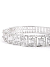 Modern Royal CZ Frame Set Kada - Silver