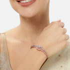 Royal Kada with Square CZ Glam Accents - Rose Gold
