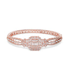 Royal Kada with Square CZ Glam Accents - Rose Gold