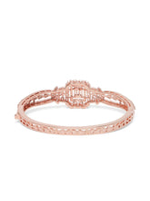 Royal Kada with Square CZ Glam Accents - Rose Gold