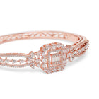 Royal Kada with Square CZ Glam Accents - Rose Gold