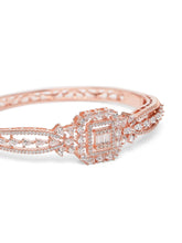 Royal Kada with Square CZ Glam Accents - Rose Gold