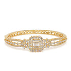 Royal Kada with Square CZ Glam Accents - Gold