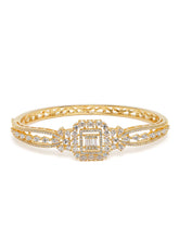 Royal Kada with Square CZ Glam Accents - Gold