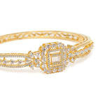 Royal Kada with Square CZ Glam Accents - Gold