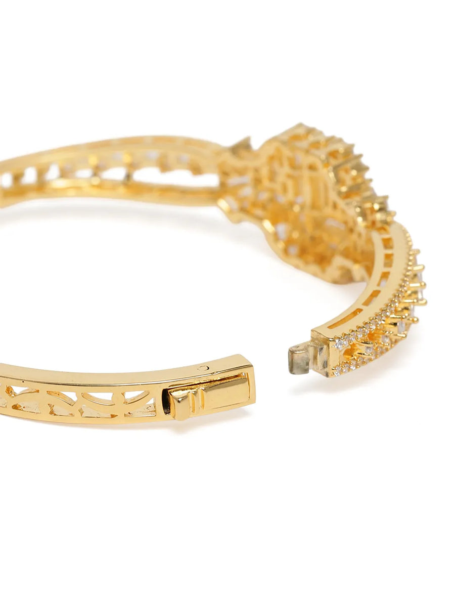 Royal Kada with Square CZ Glam Accents - Gold