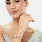 Royal Kada with Square CZ Glam Accents - Silver