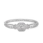 Royal Kada with Square CZ Glam Accents - Silver