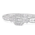Royal Kada with Square CZ Glam Accents - Silver